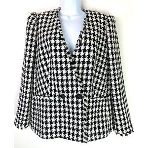 NWT Express Houndstooth Double Breasted Tweed Blazer Women's Size Large